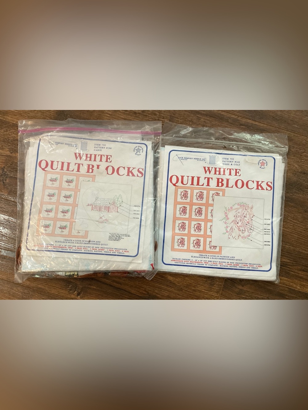 Jack Dempsey White Quilt Blocks - Cream/White